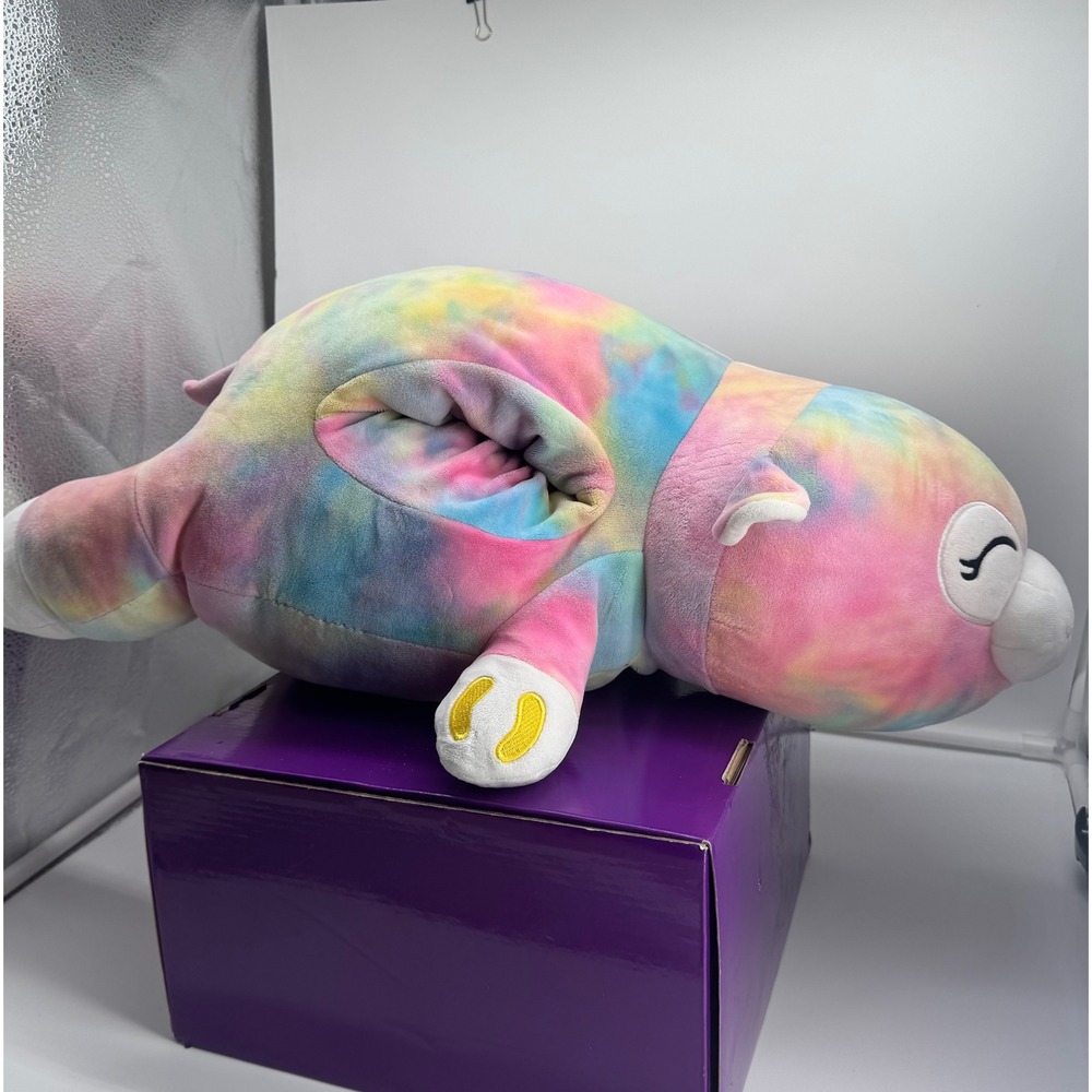 Squishmallows Jumbo 22" Snowball the Lamb/Sheep Tie-Dye Hug-A-Pet Plush Pillow